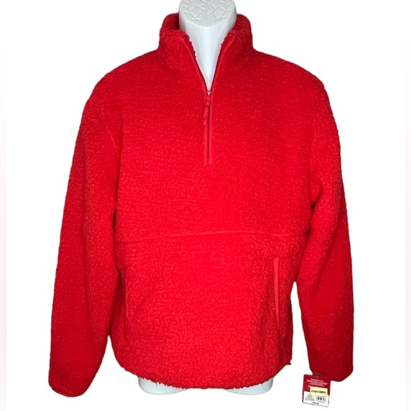 **CLEARANCE** WONDERSHOP - Men’s Faux Shearling Half Zip Pullover. - Picture 2 of 4